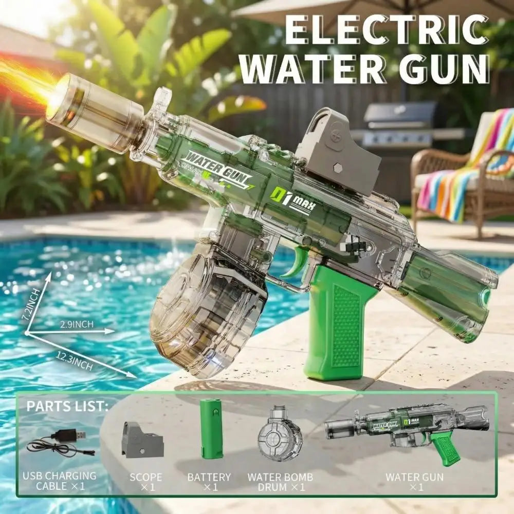 Electric Water Gun Water Blaster High Capacity Long Range Summer Outdoor Beach Water Fight Toy for Kids Boys Birthday Gift