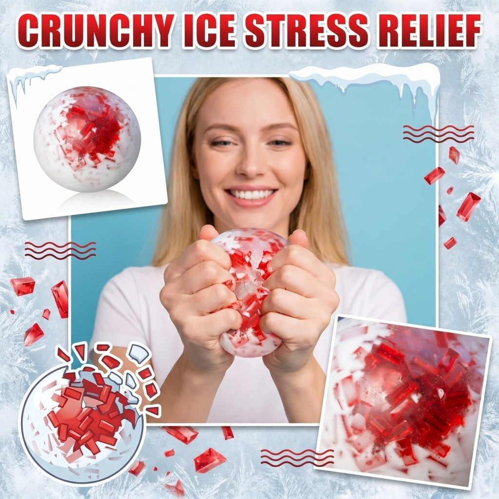 Stress Balls Crunchy Ice Fidget Toys Squeezable Sensory Anxiety Relief Hand Therapy Squishy Calming Relaxing Toy