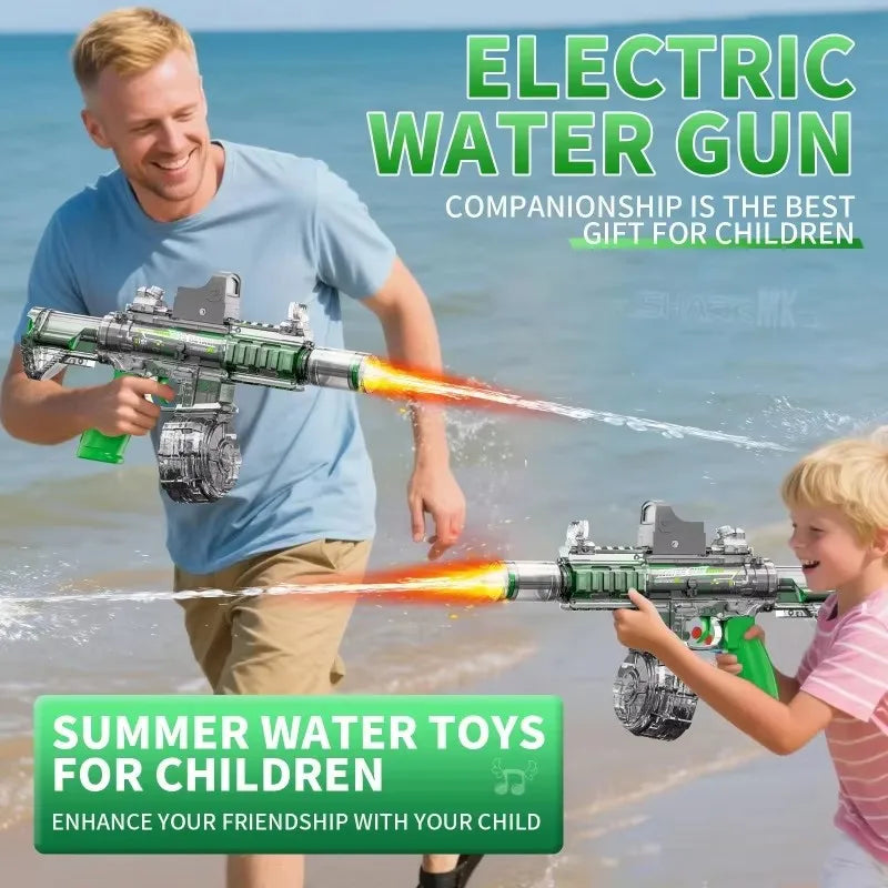 Children's Simulation LED M416 Electric Water Gun, High-Capacity Automatic Continuous Fire Water Gun, Outdoor Summer Toy for Kid
