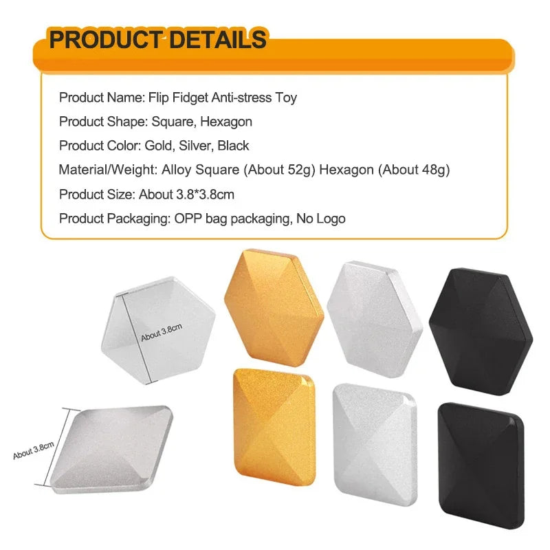 Flipo Flip Fidget Toys Rotating Kinetic Alloy Desktop Toys for Adults Office Fidget Spinner Anti Stress Relief Toys for Children