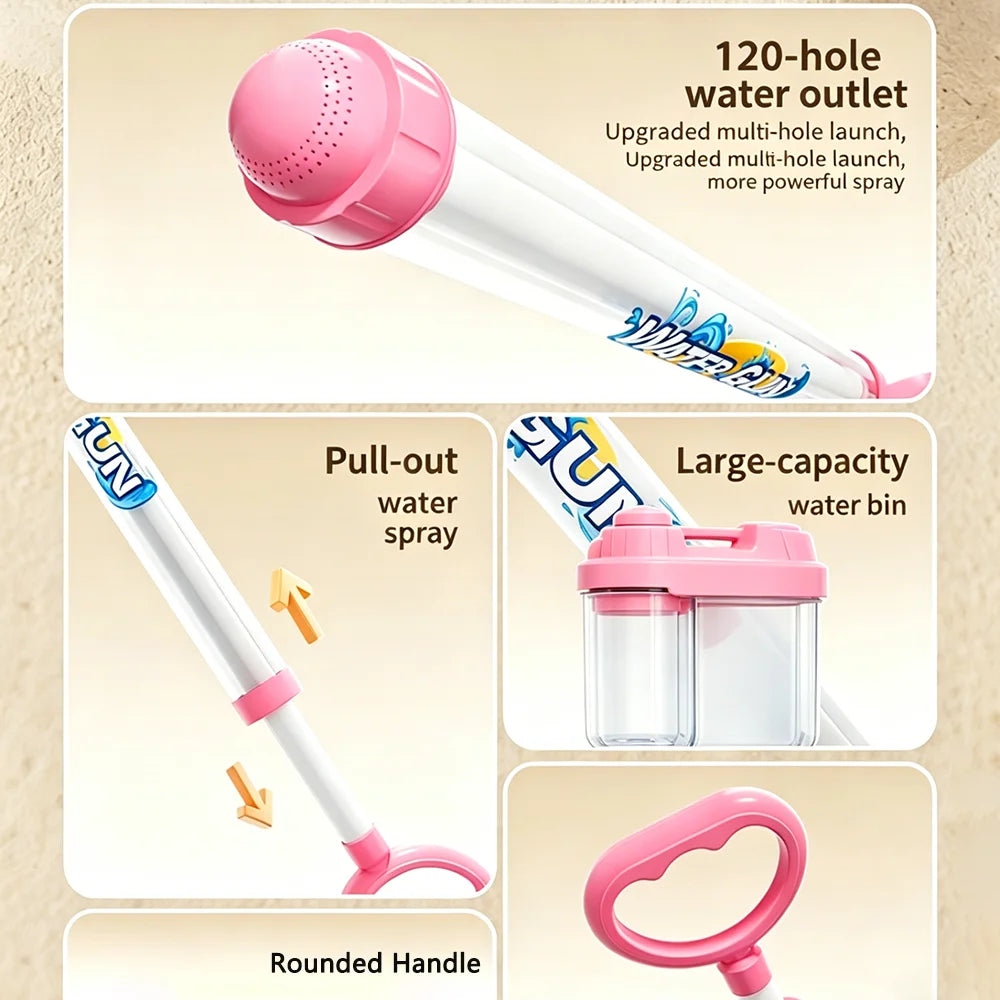 Summer Fireworks Water Gun Toy Pull-out Water Gun Beach play water multiplayer play water games suitable gift for children's day