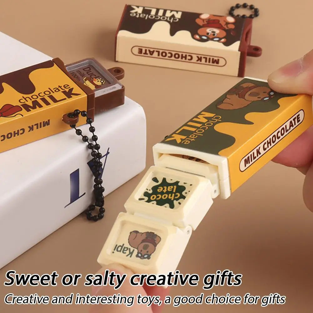 Realistic Chocolate Stress-Relieving Toys Bendable Clip Toys Keychains Sensory Toys Novelty Backpack Charms Children's Gifts