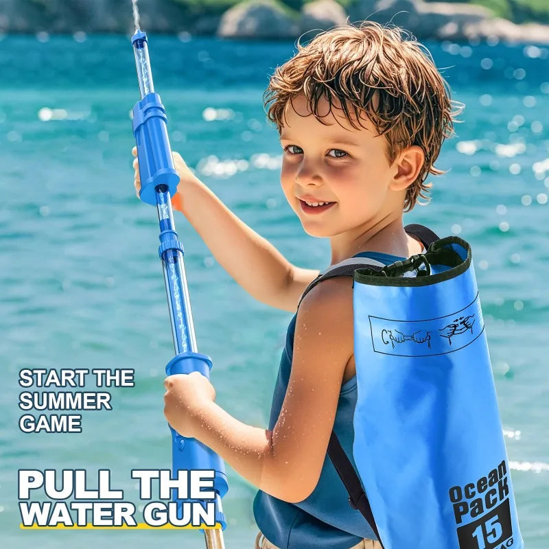 15L Large Capacity Backpack Water Gun Toy High Pressure Long Range Water Blaster for Outdoor Summer Water Fights Adult Kids Use