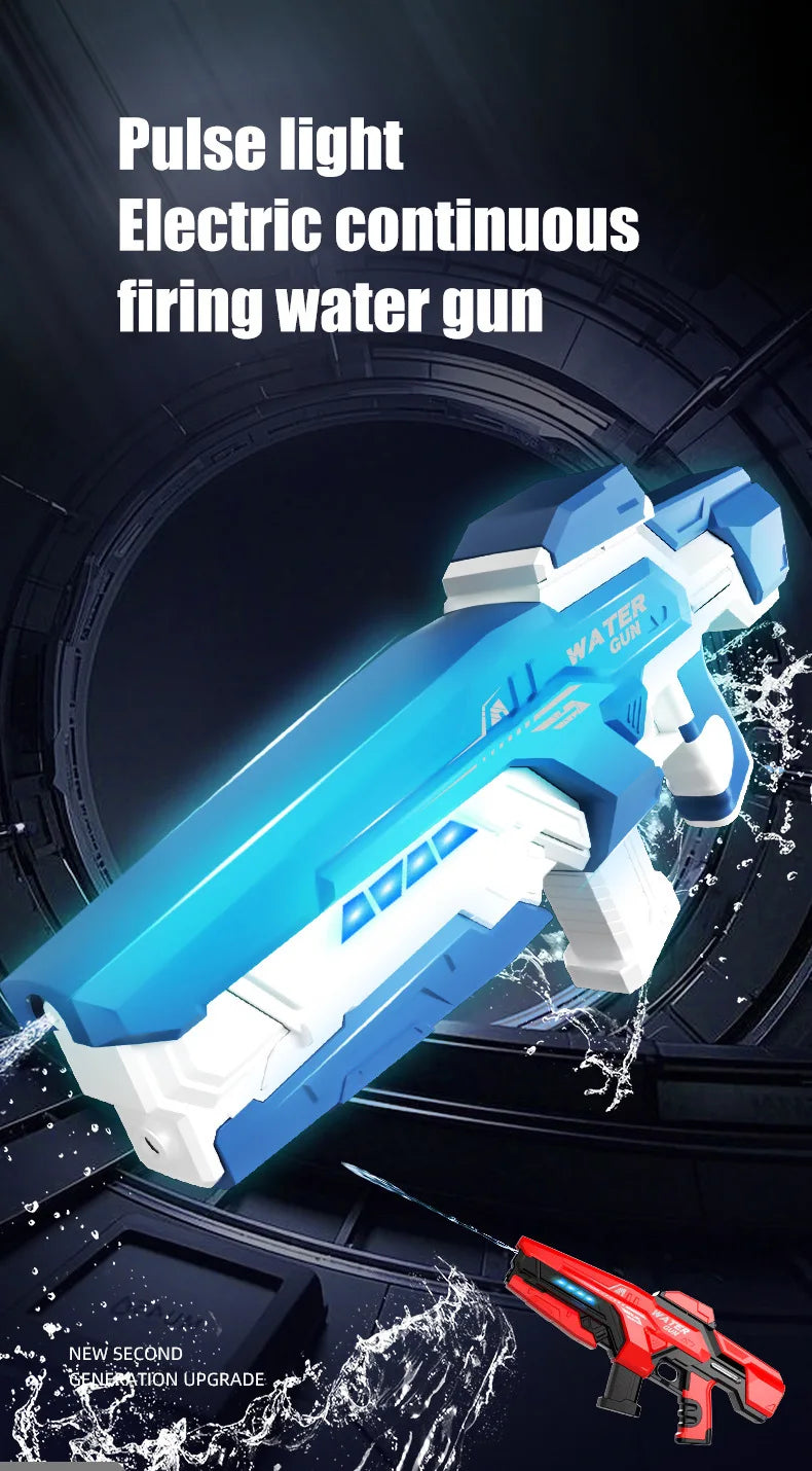 Electric Continuous-Fire Water Gun Toy High-Pressure Long-Range Automatic Water-Suction Spray Gun For Outdoor Children Pool Toys
