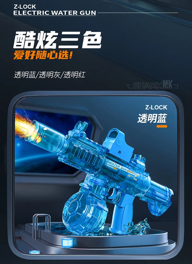 Children's Simulation LED M416 Electric Water Gun, High-Capacity Automatic Continuous Fire Water Gun, Outdoor Summer Toy for Kid