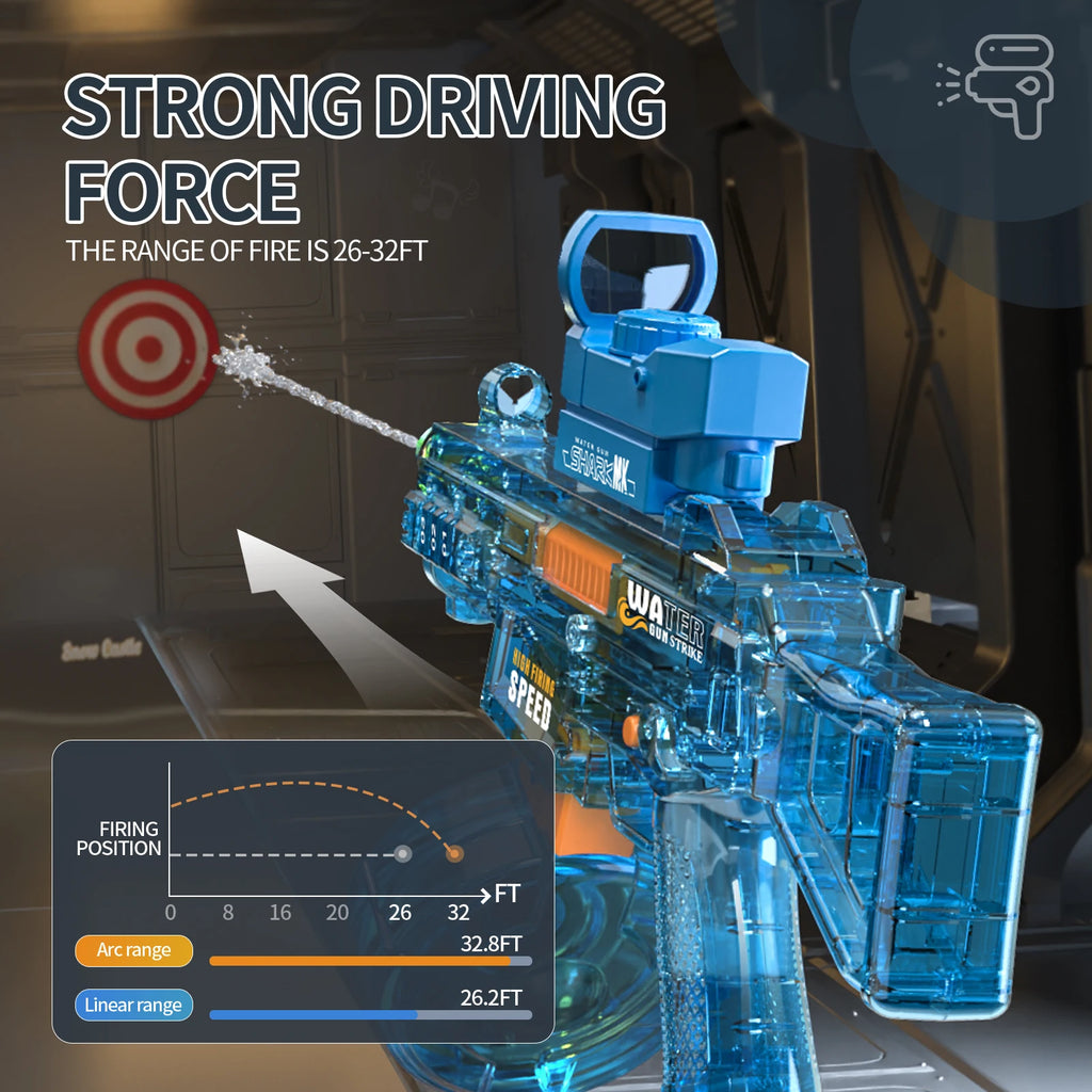 Electric Water Blaster Gun Children Automatic Water Pistol WaterGun with Led Light Summer Outdoor Game Party Toy for Adults Kids