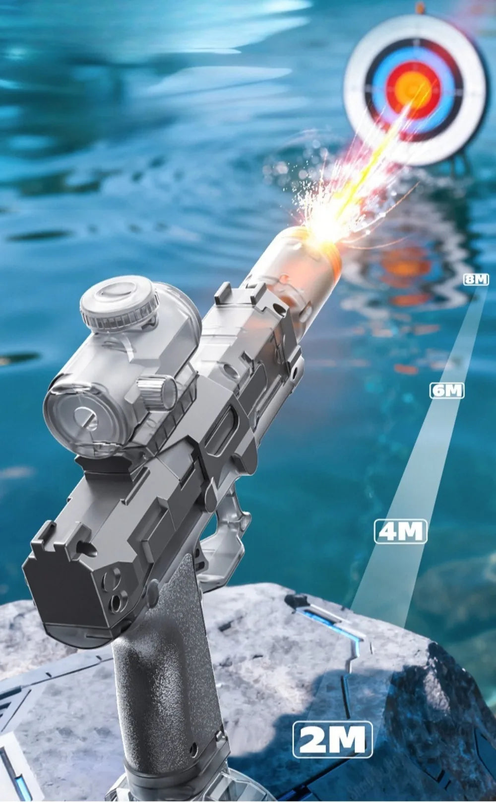 Electric Submachine Water Blaster Full Automatic Continuous Shooting Long Range Design for Summer Water Battles and Pool Fun