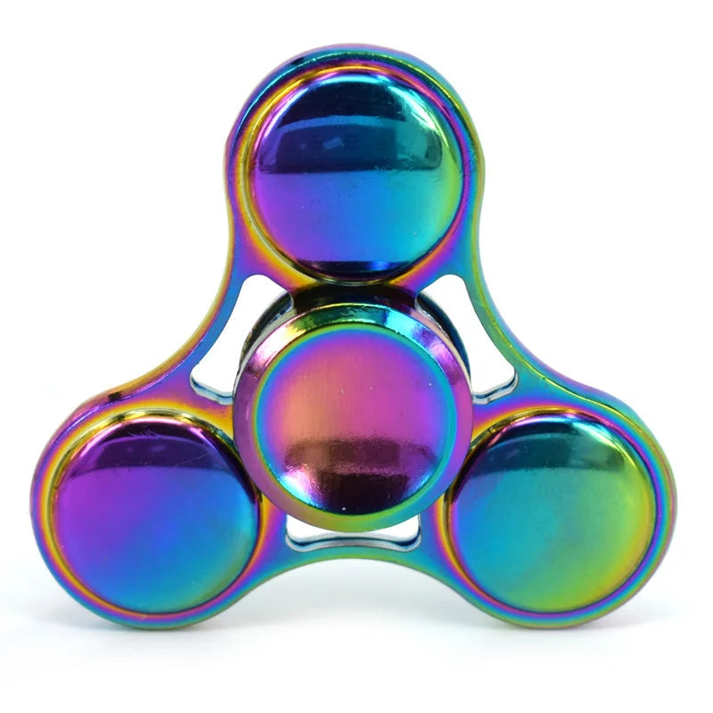 Rainbow Fidget Spinner Toys Metal UFO Small Handheld Finger Spinners Gift for Kids Adults Spinning Top Focus Desk Fingertip