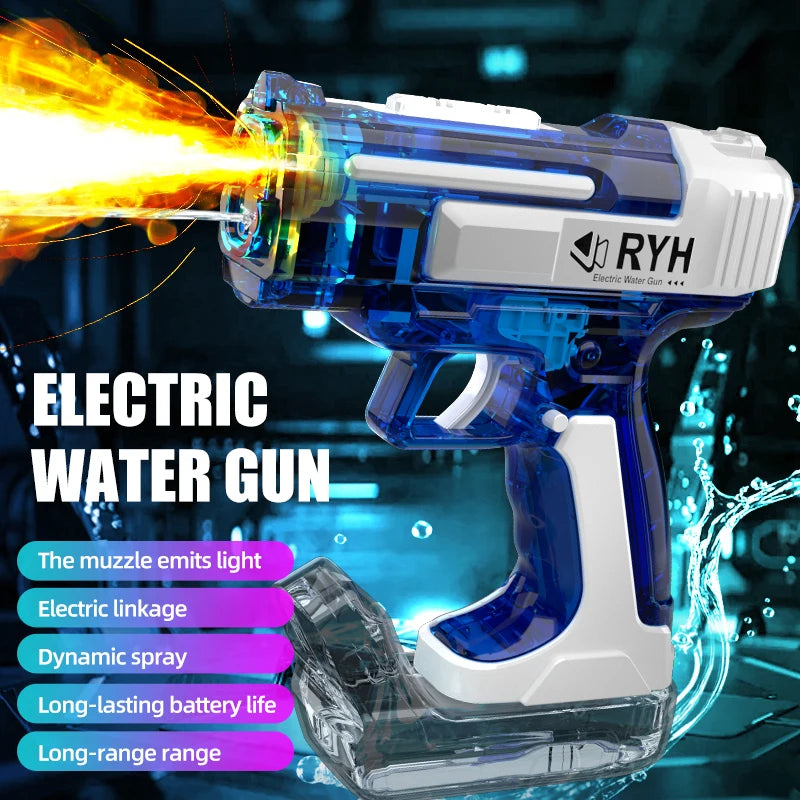 Electric Water Guns for Adults Spray light Powerful  burst  Water Storage Gun Blasters Summer Outdoor Game Toy for Boy girl Kid