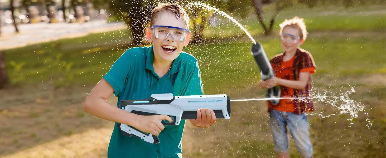 Powerful Electric Water Guns for Adults, Automatic Splash Blaster with Water Suction, Summer Outdoor Beach Toys for Boys Gift