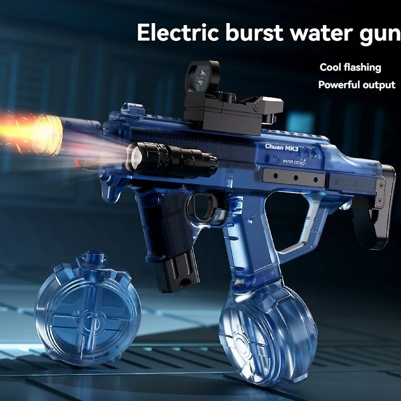 Summer Outdoor Large Capacity Electric Shooting Water Gun Toy, MK3 Large Fully Automatic Water Gun With Lights Gift