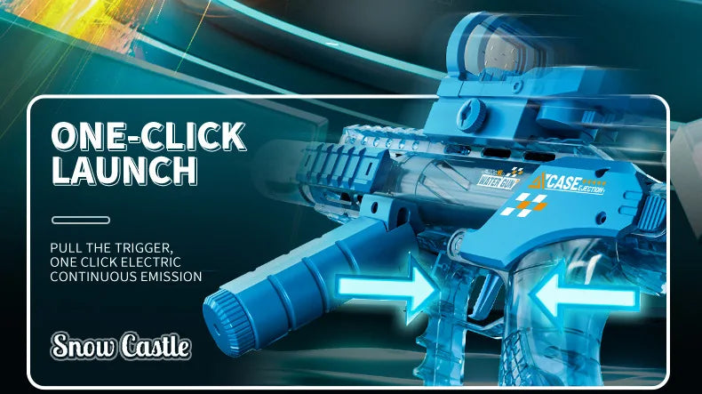 Flame Effect Electric Water Guns For Powerful Squirt Automatic Water Suction Water Blasters Summer Outdoor Beach Toy For Gift