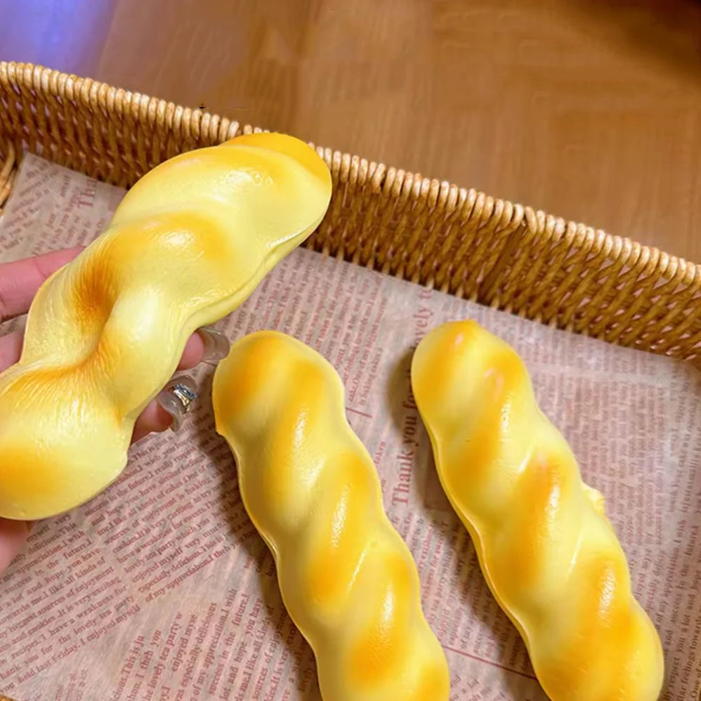 Wet Soft Twisted Dough Sensory Fidgets Toys Fake Food Squishy Simulated Bread Squeeze Toy for Adults Hand Exercise Squeeze Gifts