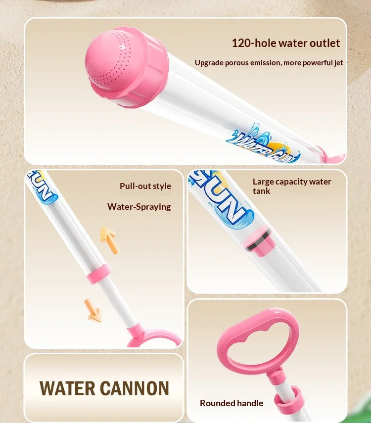 Fun Firework Effect Water Gun for Kids Large Capacity Pump Action 120° Scatter Water Cannon Summer Water Fight Essential Toy