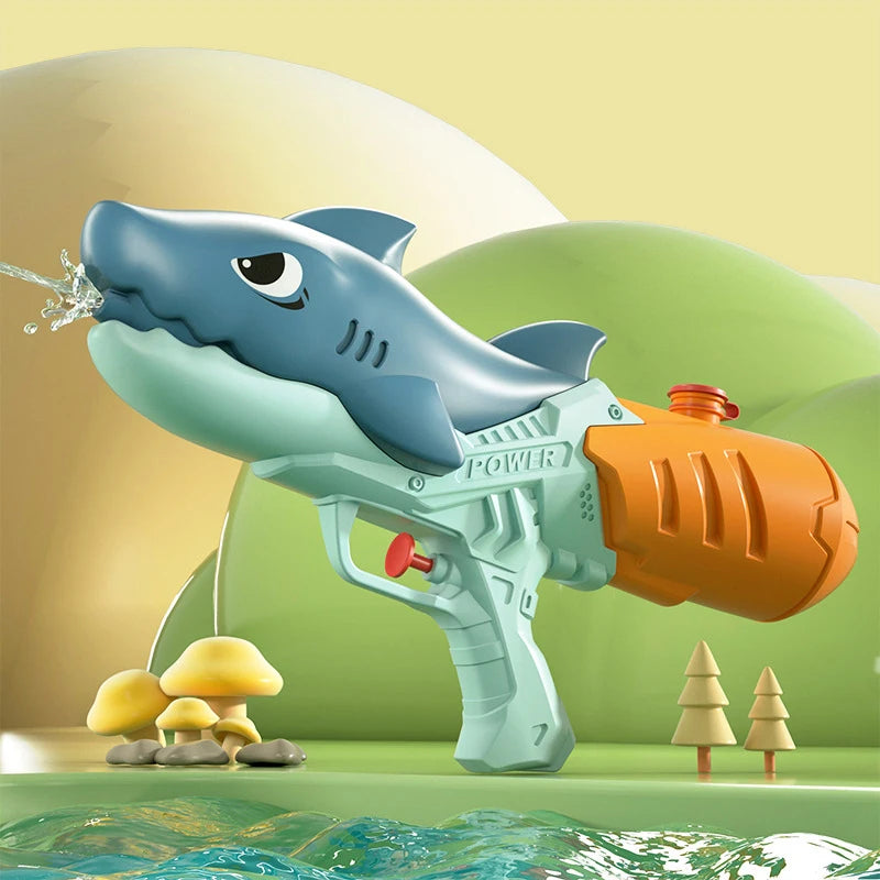 High Pressure Water Rifle for Adults; Kids Cartoon Shark Portable Water Gun, Summer Beach Outdoor Toy