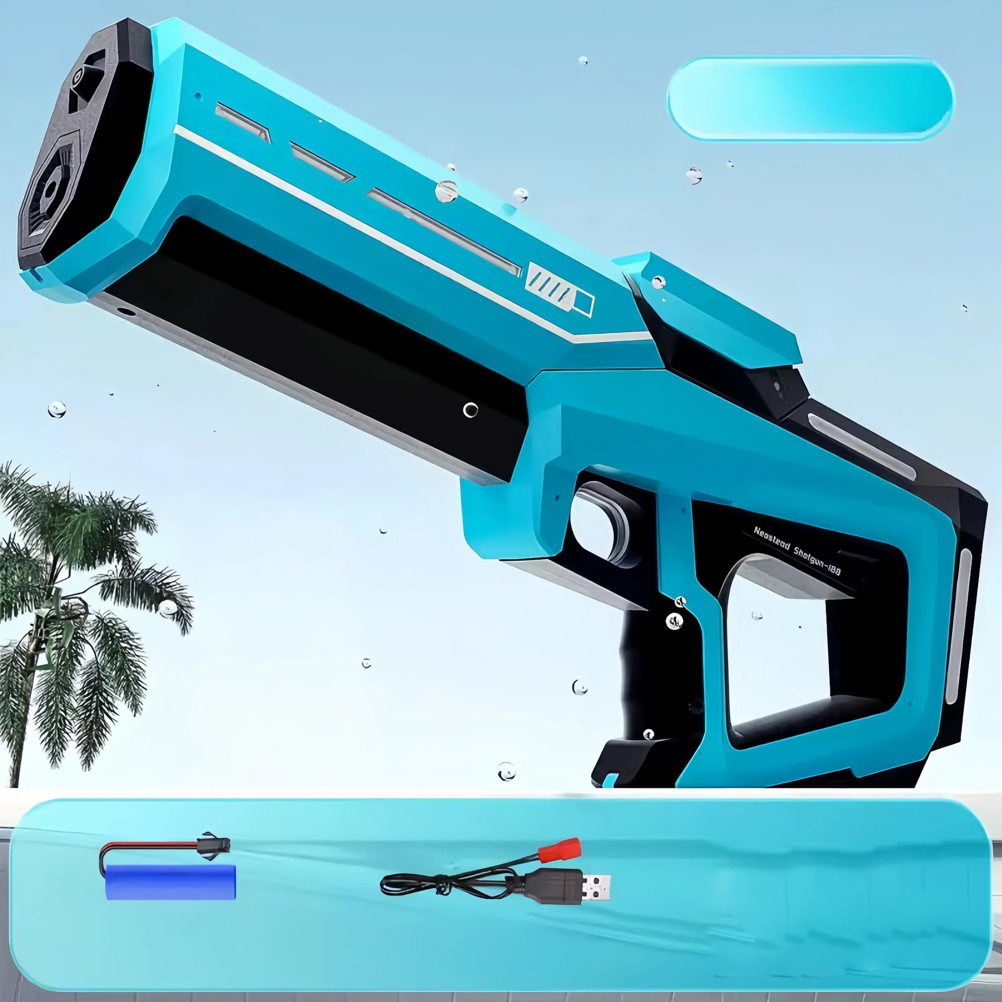 Powerful Electric Water Guns for Adults, Automatic Splash Blaster with Water Suction, Summer Outdoor Beach Toys for Boys Gift