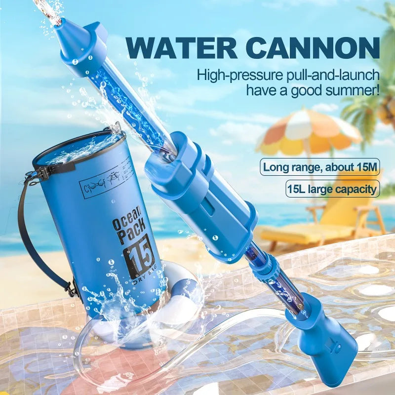 15L Large Capacity Backpack Water Gun Toy High Pressure Long Range Water Blaster for Outdoor Summer Water Fights Adult Kids Use