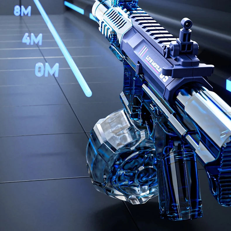 Electric Continuous Water Gun with Light Flame Effect Long Range Water Gun The Water-Sprinkling Festival Water Gun Kids Gifts