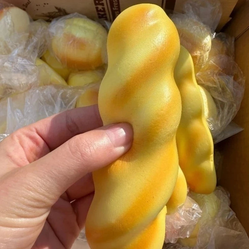 Wet Soft Twisted Dough Sensory Fidgets Toys Fake Food Squishy Simulated Bread Squeeze Toy for Adults Hand Exercise Squeeze Gifts