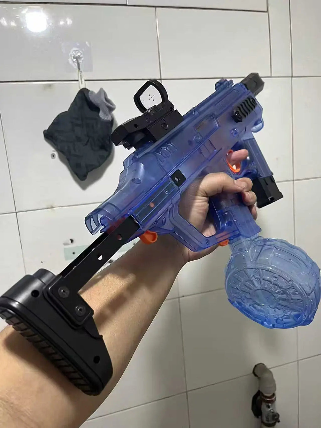 High-Speed Electric Water Gun Pulse Burst Blaster 600ml Large Capacity Auto Refill LED Toy w/ Full Kit for Summer
