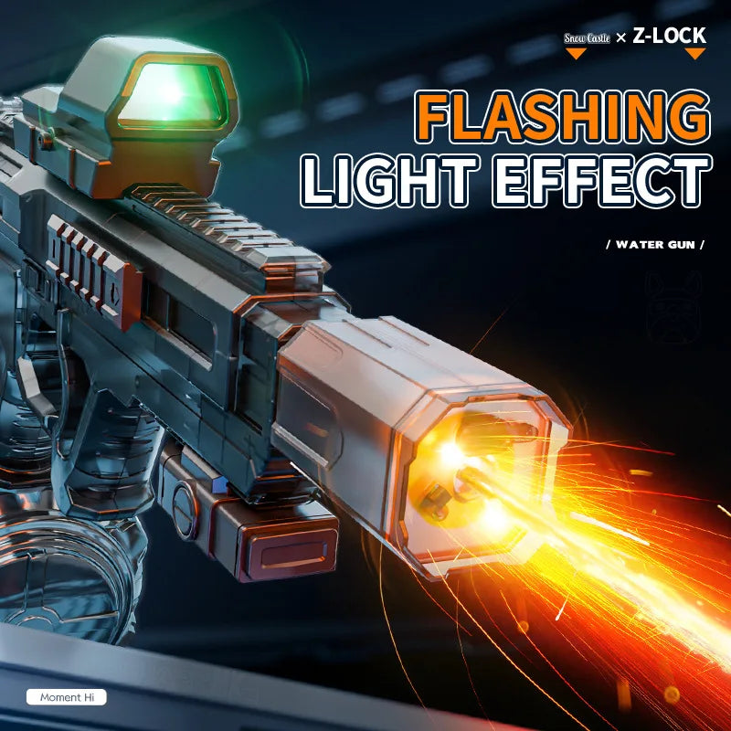 Flame Effect Electric Water Guns For Powerful Squirt Automatic Water Suction Water Blasters Summer Outdoor Beach Toy For Gift