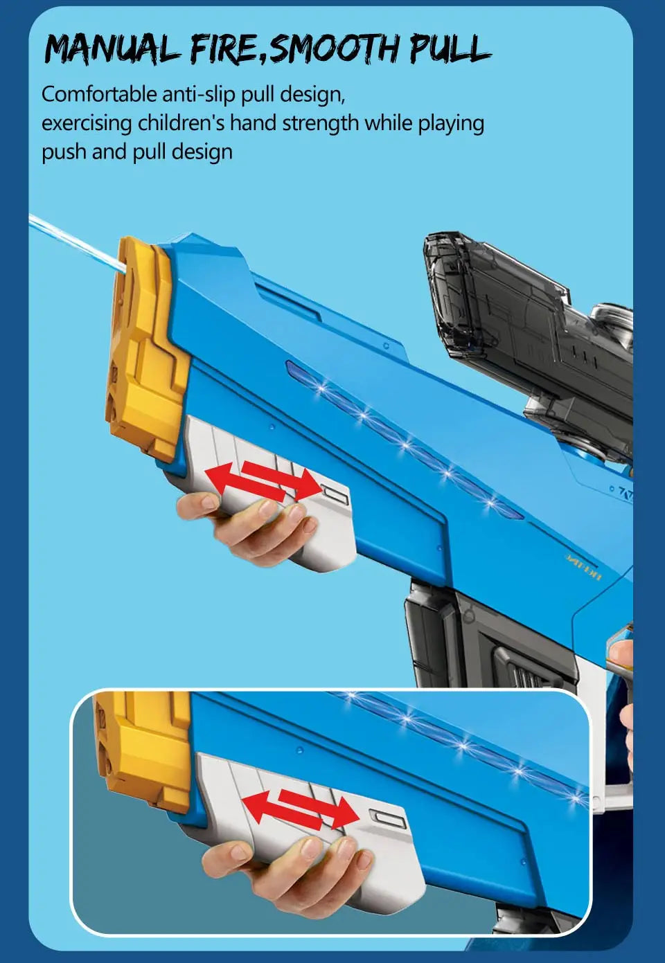 Electric Water Gun  for Adults  Kids Gift High-pressure Strong Energy Automatic Water Spray Beach Pool Outdoor Toys