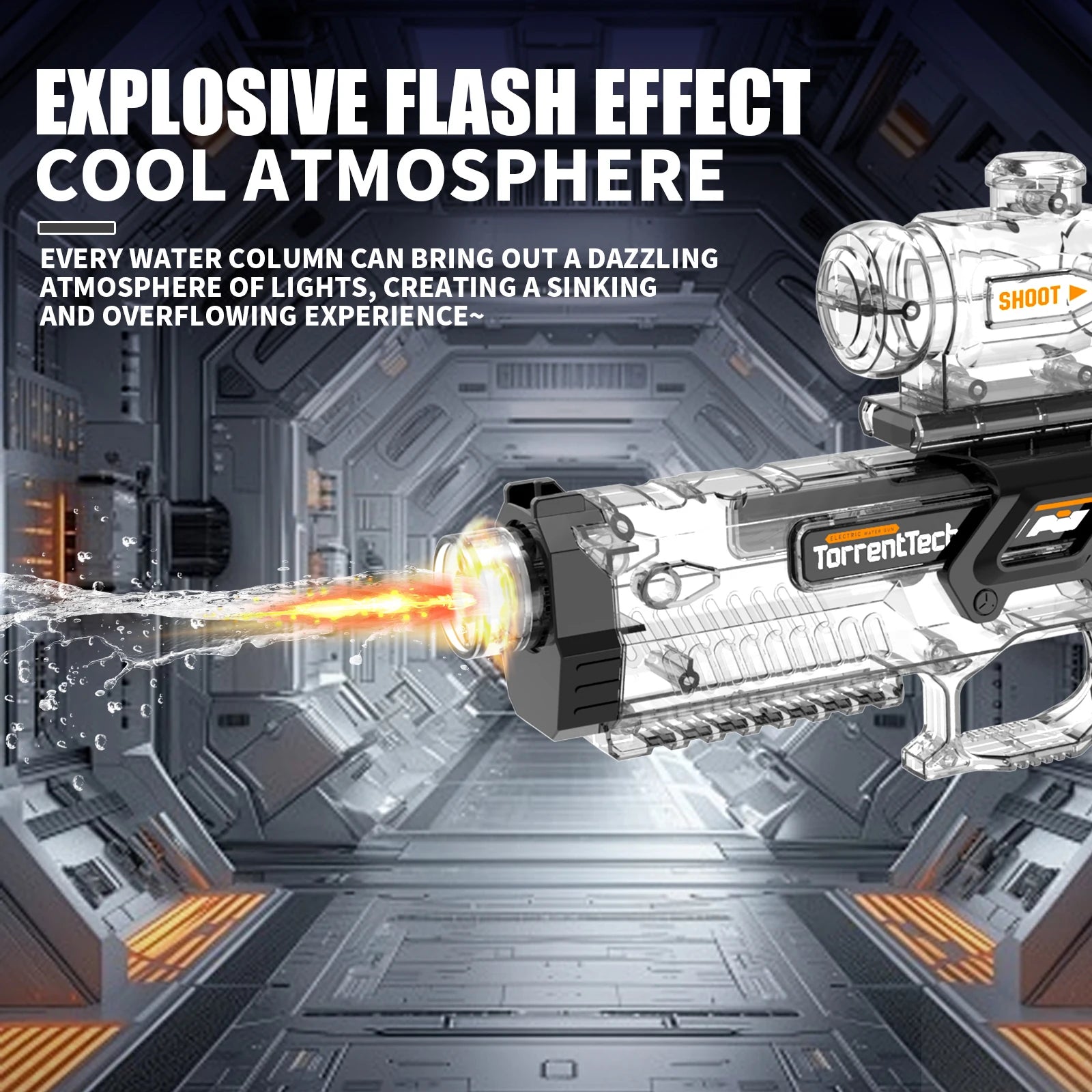 Children Automatic Squirt Blaster Toy 800ml Water Tank Squirt Gun Christmas Birthday Gifts for Children and Adult