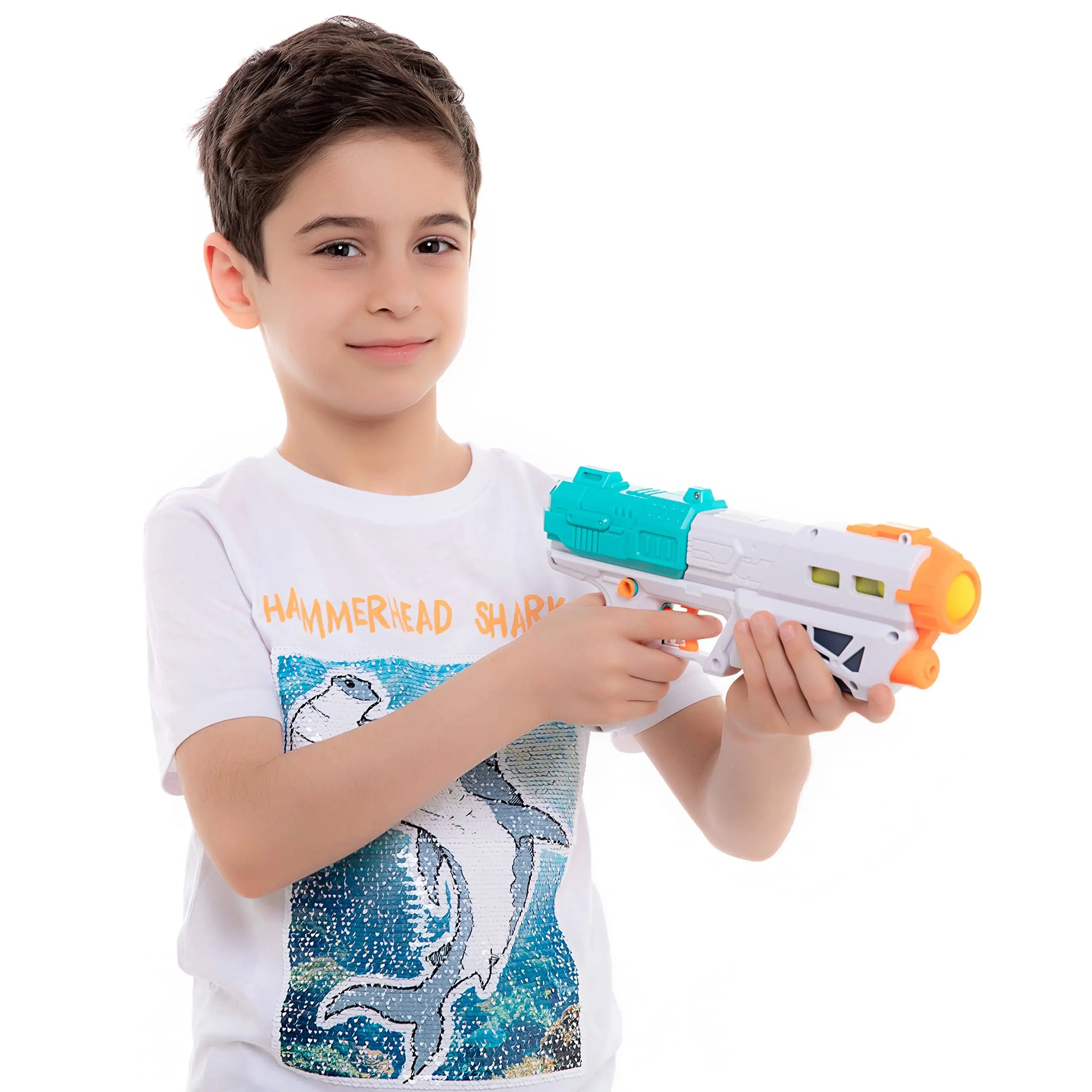 Super Water Gun Blaster Pistol Foam Ball Popper Air Toy Guns with 12 Foam Balls Kids Shooting Game Squirt Guns for Swimming Pool