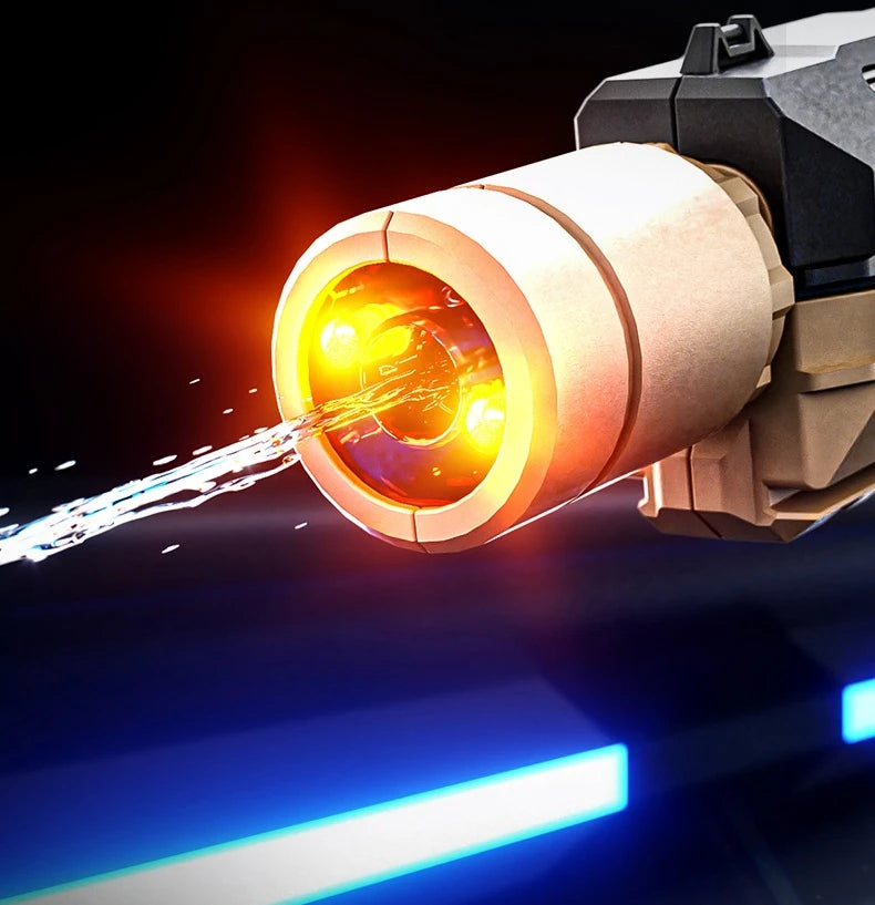 Electric Continuous Water Gun with Light Flame Effect Long Range Water Gun The Water-Sprinkling Festival Water Gun Kids Gifts