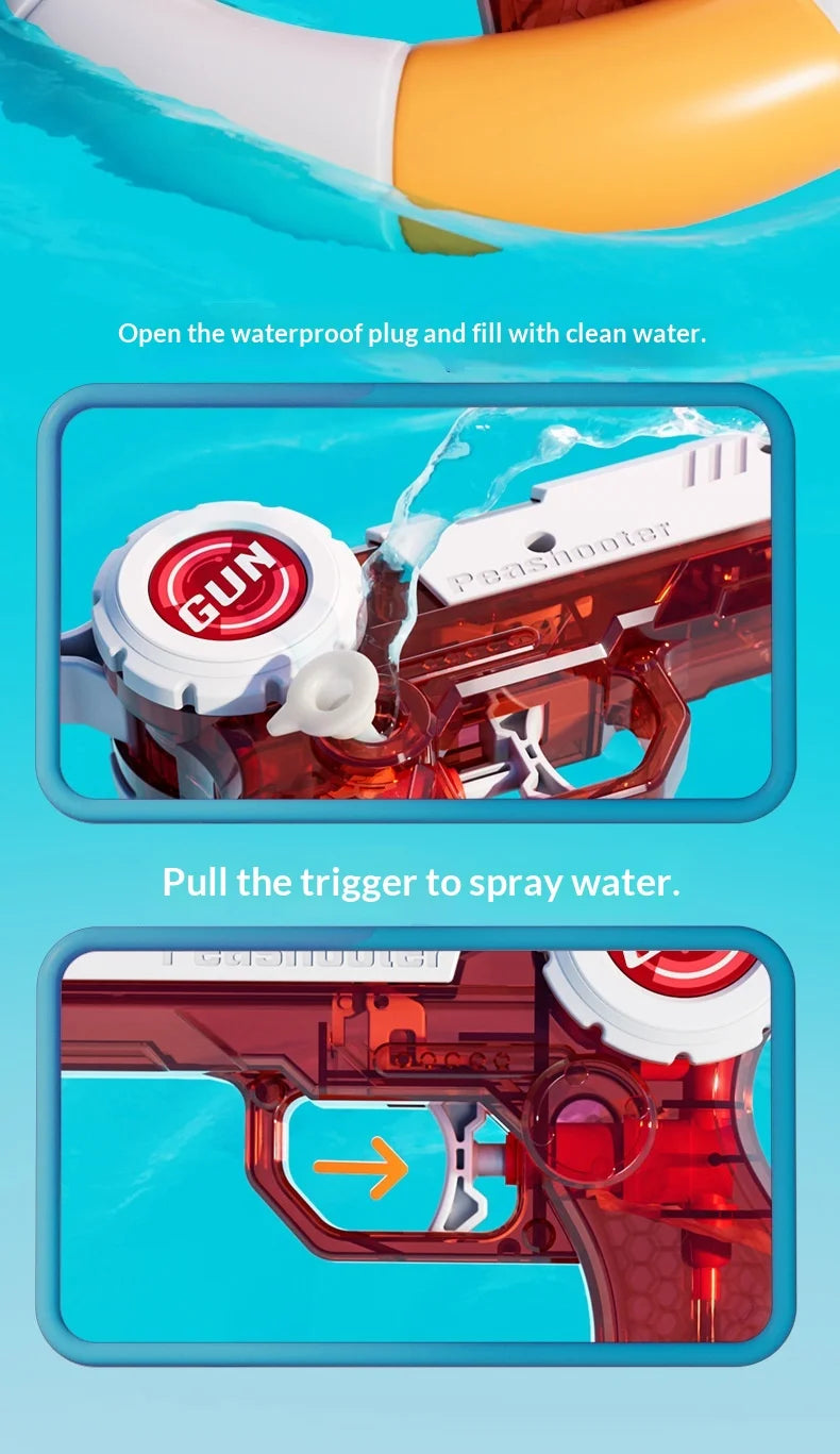 Glock Press-Pump Water Gun with High Capacity for Kids, Beach Water Battle Outdoor Water Play Toy