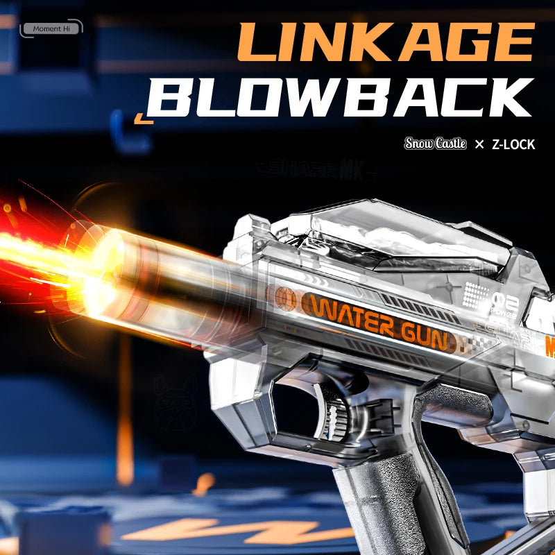 New adult electric water guns with lights, powerful with automatic water, summer outdoor and beach toys, great gifts for kids