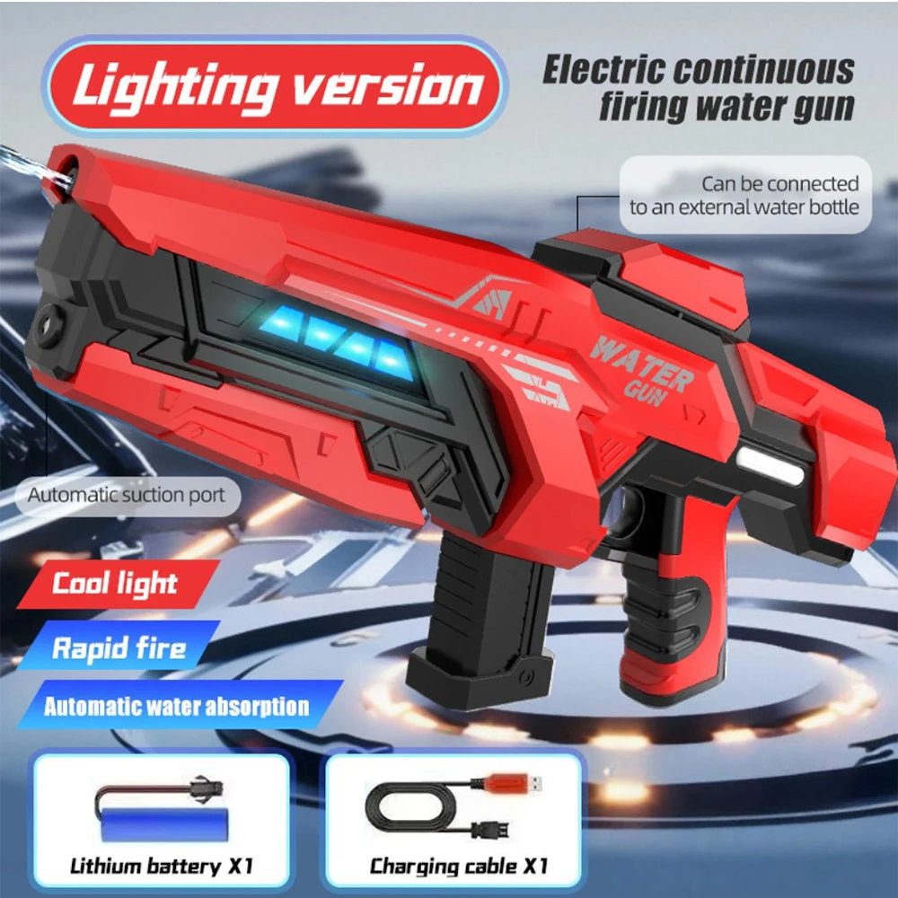 Electric Continuous-Fire Water Gun Toy High-Pressure Long-Range Automatic Water-Suction Spray Gun For Outdoor Children Pool Toys