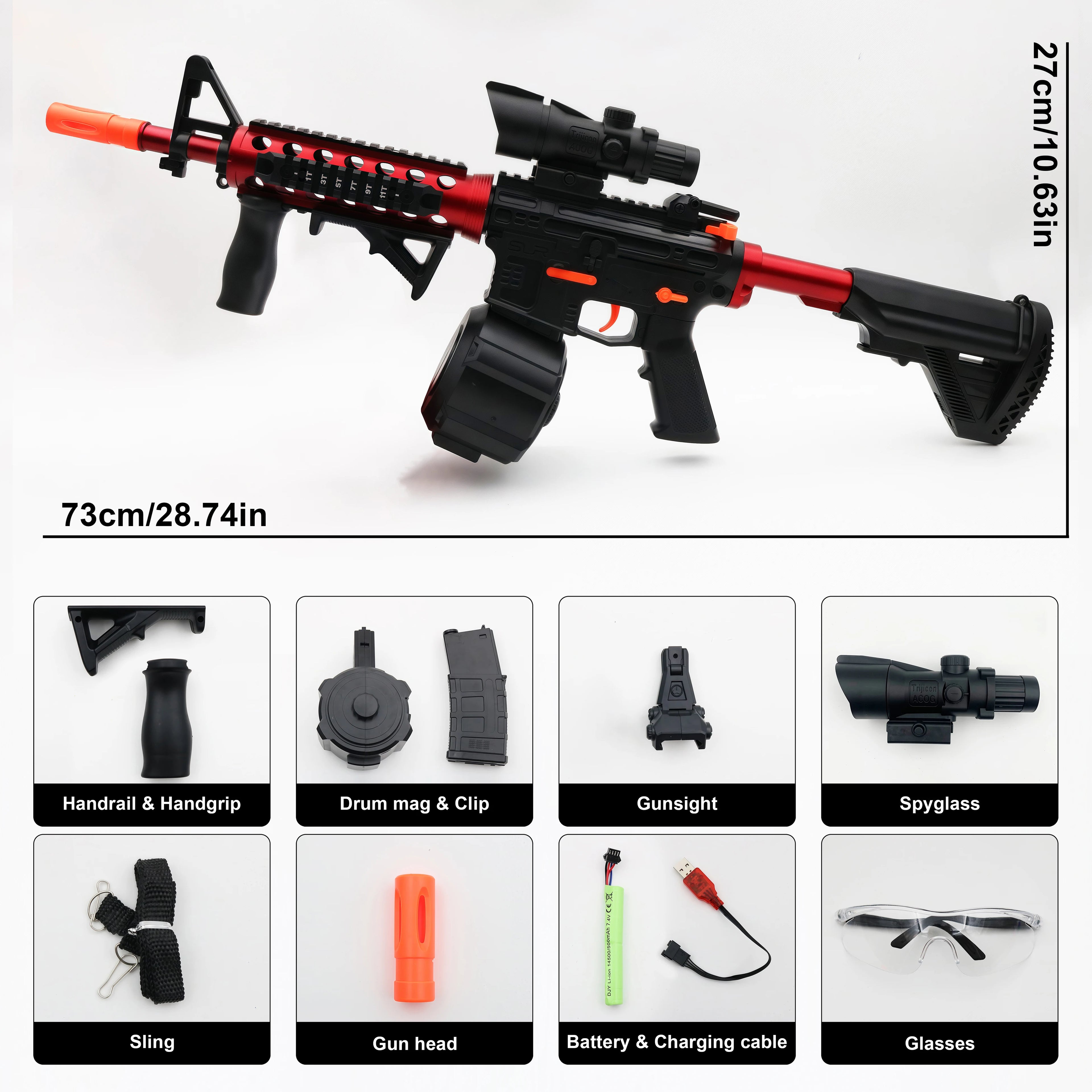 High-Performance Water Gel Ball Blaster,Electric Ball Blaster Toy Gun  - Safe Outdoor Fun for Kids & Adults(Bullets Excluded)