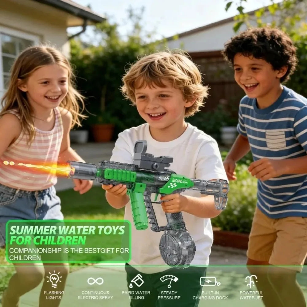 High Pressure Electric Toy Water Gun Fully Automatic Long Range Water Blasters Shooting Game Suitable for Outdoor Beach Swimming
