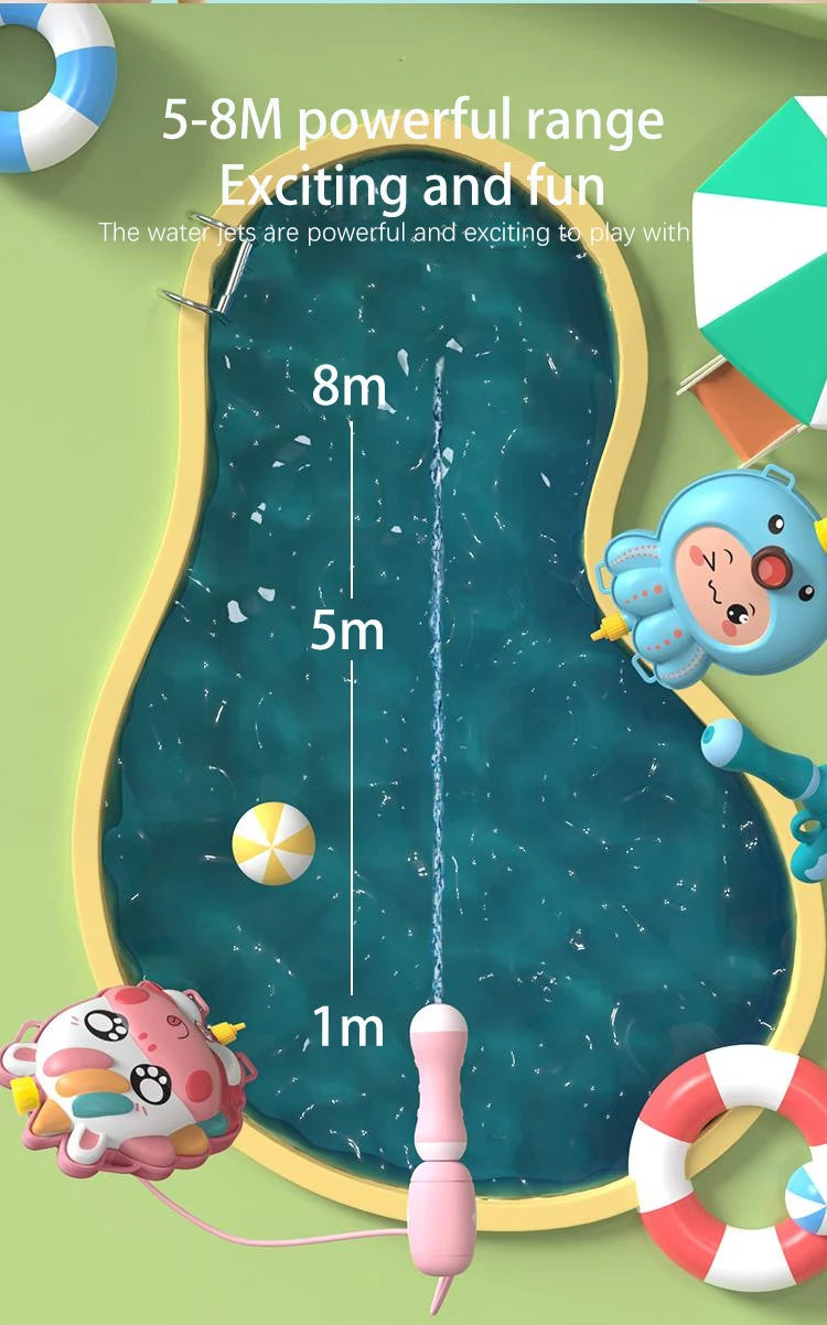 Summer Backpack Water Gun Cartoon Water Gun Beach Water Toys Outdoor Animals Backpack Water Gun Children Toys Gift