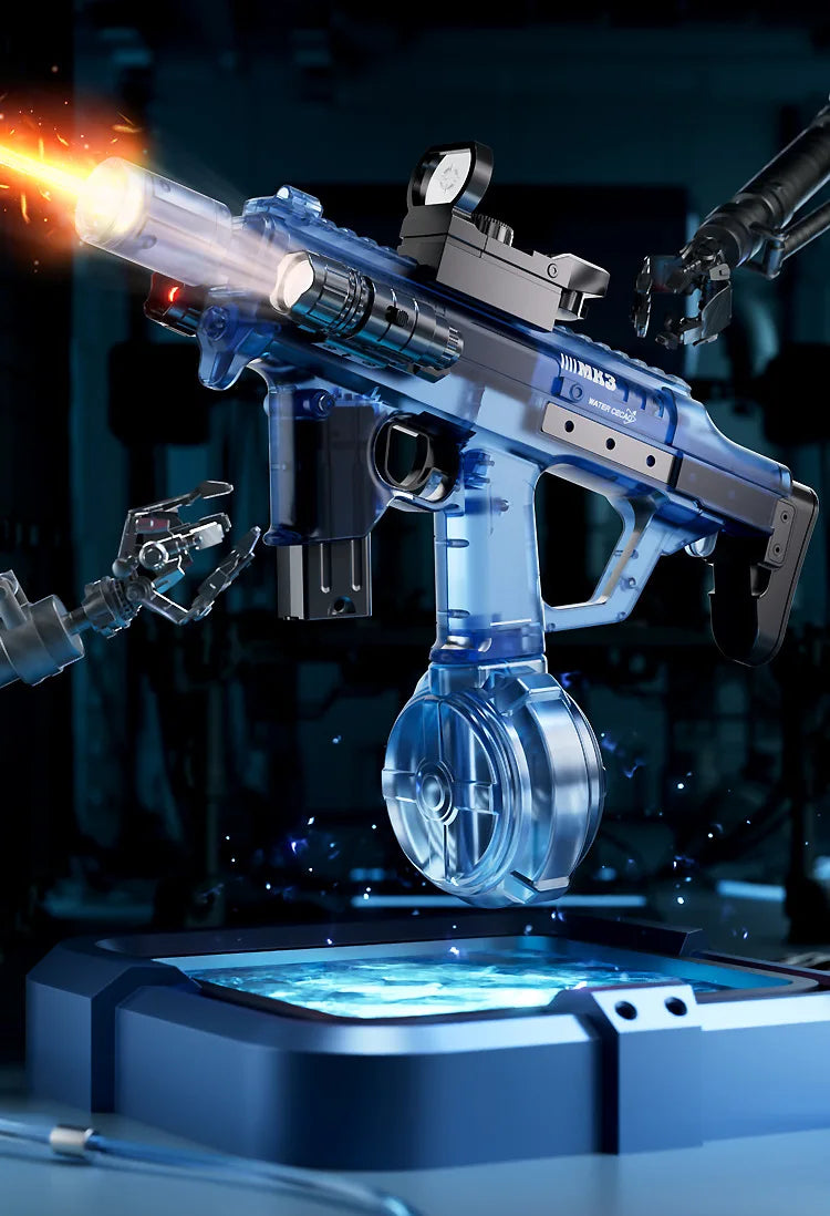 Summer Outdoor Large Capacity Electric Shooting Water Gun Toy, MK3 Large Fully Automatic Water Gun With Lights Gift