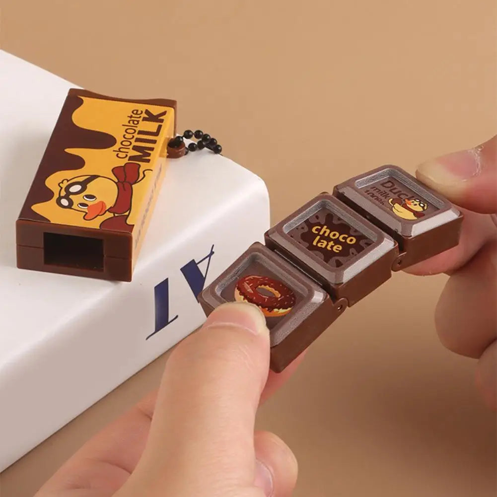 Realistic Chocolate Stress-Relieving Toys Bendable Clip Toys Keychains Sensory Toys Novelty Backpack Charms Children's Gifts