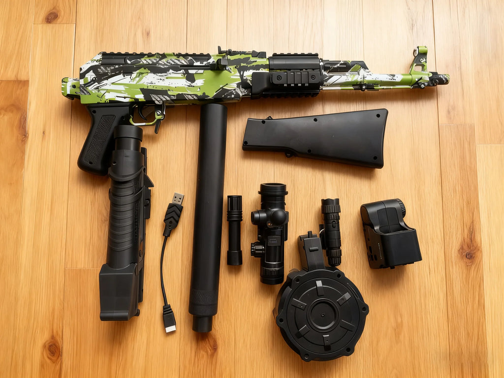 AK47 Style Gel Blaster Gun - Full Auto Electric Gel Ball Blaster Toy for Outdoor Team Shooting Games | Cool Birthday Gifts