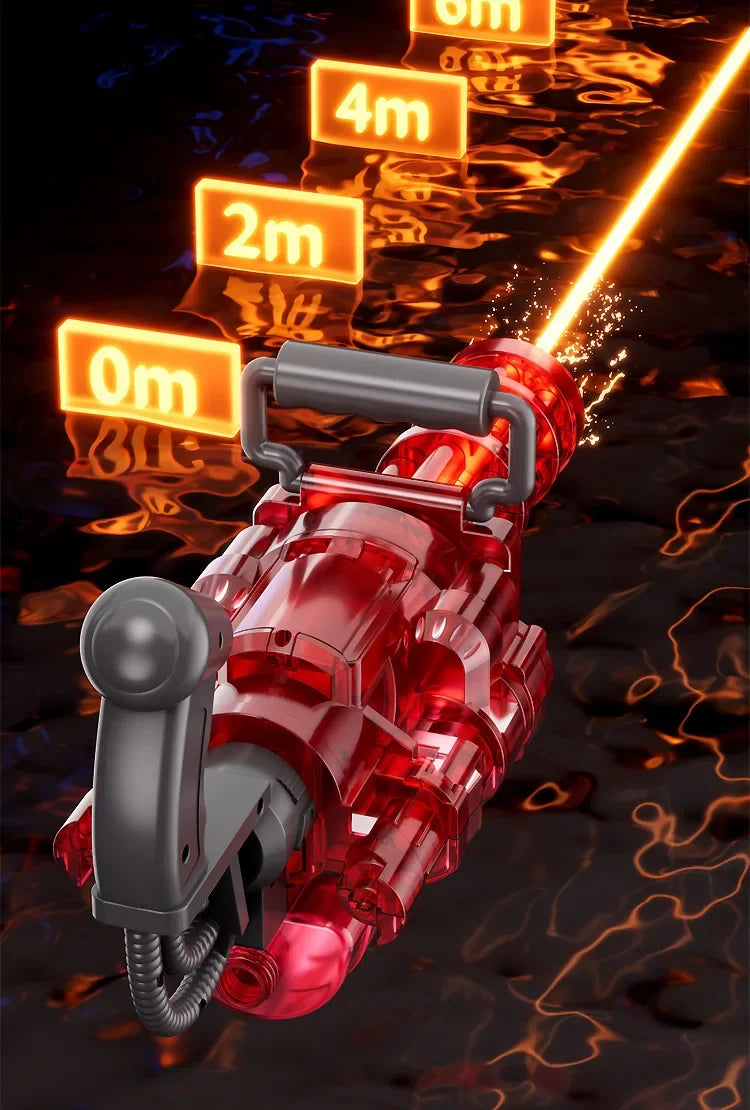 u Auto Gatling Water Cannon Rotating High-Pressure Large Capacity Gatling Water Gun Toy Adults Outdoor Summer Fun Play Kid Gifts
