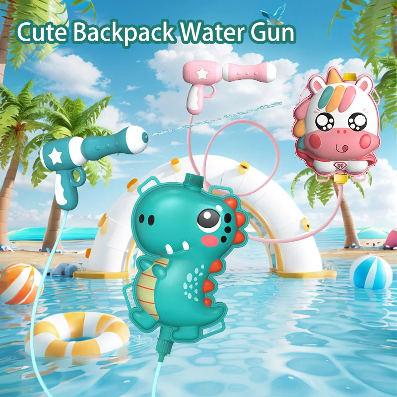 Summer Backpack Water Gun Cartoon Water Gun Beach Water Toys Outdoor Animals Backpack Water Gun Children Toys Gift